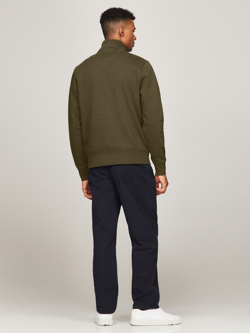 Свитшот Tommy Hilfiger Tommy Logo Quater-Zip Army Green