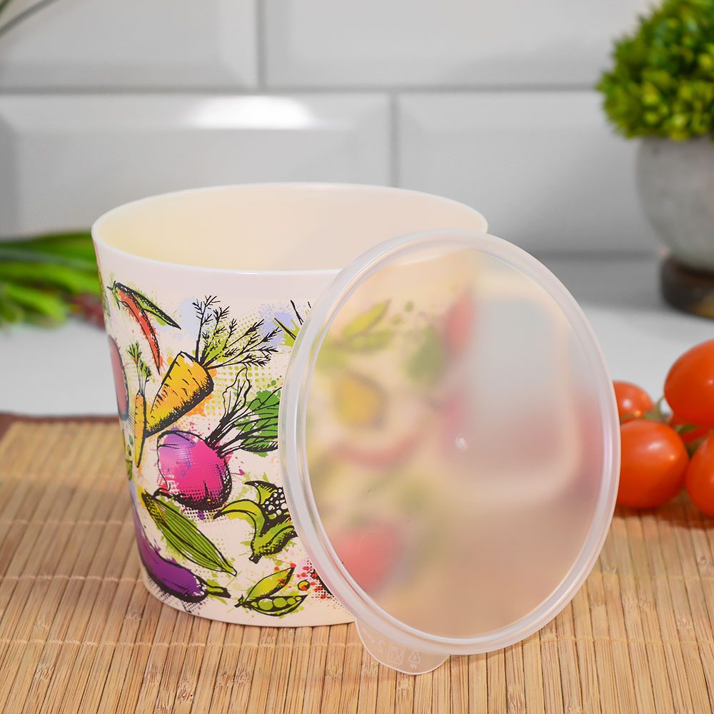 Контейнер-кружка 0,75л "Овощной микс" (светло-бежевый)