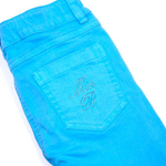 Брюки джинсовые BLUMARINE JEANS Бирюзовый/Бирюзовые стразы Девочка