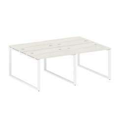 Metal System Рабочая станция на 4 места на О-образном м/к БО.СМ-4.1 Дуб Наварра/Металл Белый 2000*14