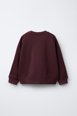 ZARA ТОЛСТОВКА С ПРИНТОМ СОБАКИ, БУРГУНДИ