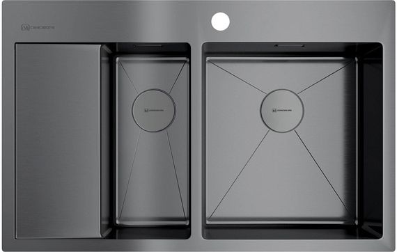 Мойка Akisame 78-2-GM-R нерж.сталь/вороненая сталь(арт.4973102)