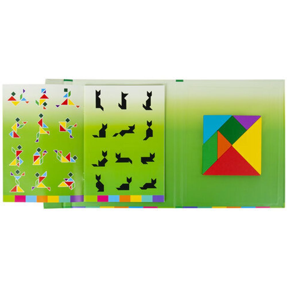 Головоломка развивающая деревянная "Танграм", на магнитах, с примерами, BRAUBERG KIDS, 665260