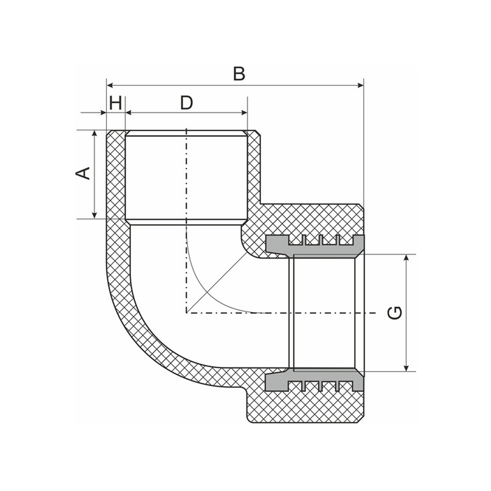 Уголок комб. вн 20х1/2'' EVER® plast  СЕРЫЙ (Россия)
