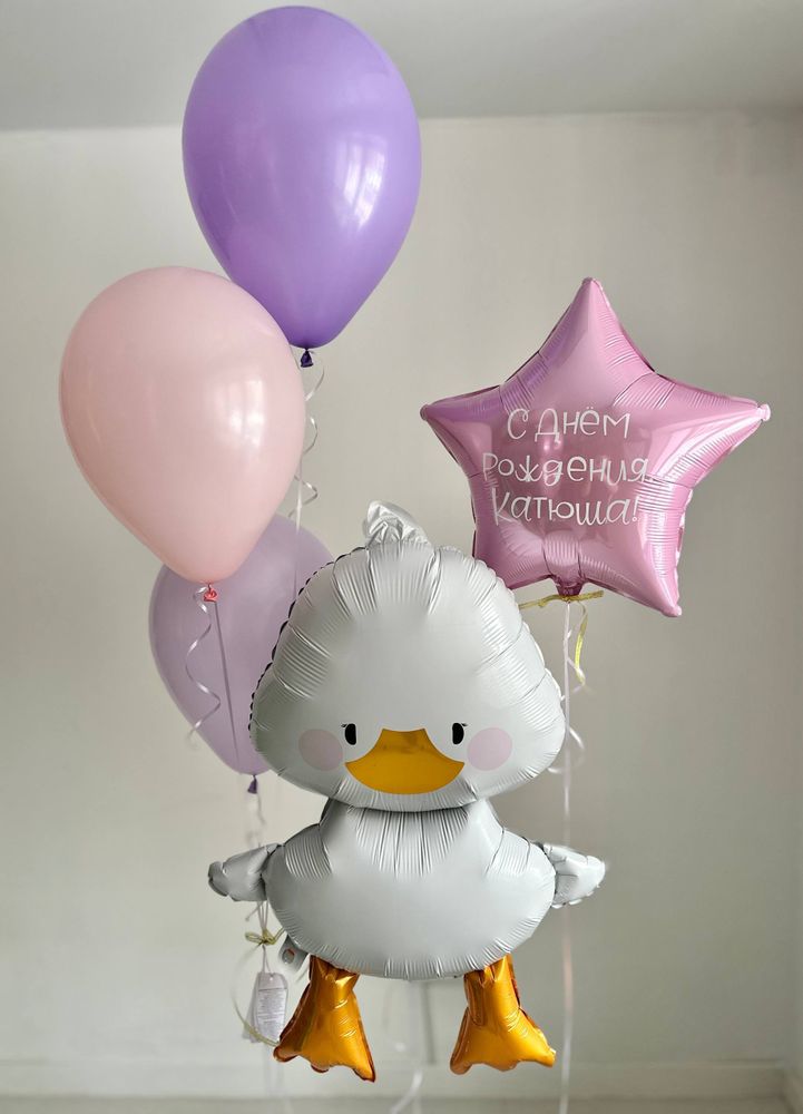 Воздушные гелиевые шарики с доставкой по Хабаровску Гусь обнимусь№4493