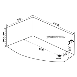 Акриловая ванна Bas (Бас) Камея PRO 160х95 L, с каркасом