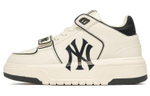 MLB Chunky Liner leather New York Yankees non-slip wear-resistant mid-top sneakers for men and women the same beige black