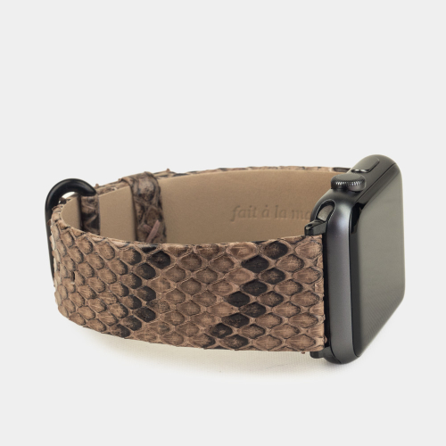 Ремешок для Apple Watch 44/45/46 mm из кожи питона, бежевого цвета