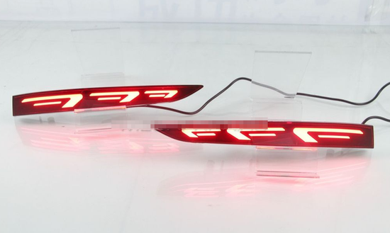 Светодиодные вставки в задний бампер Хендай Солярис 2017-2019 V7 Type