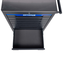 OPT-717M Тележка инструментальная, 7 полок с набором инструментов, металлическая столешница