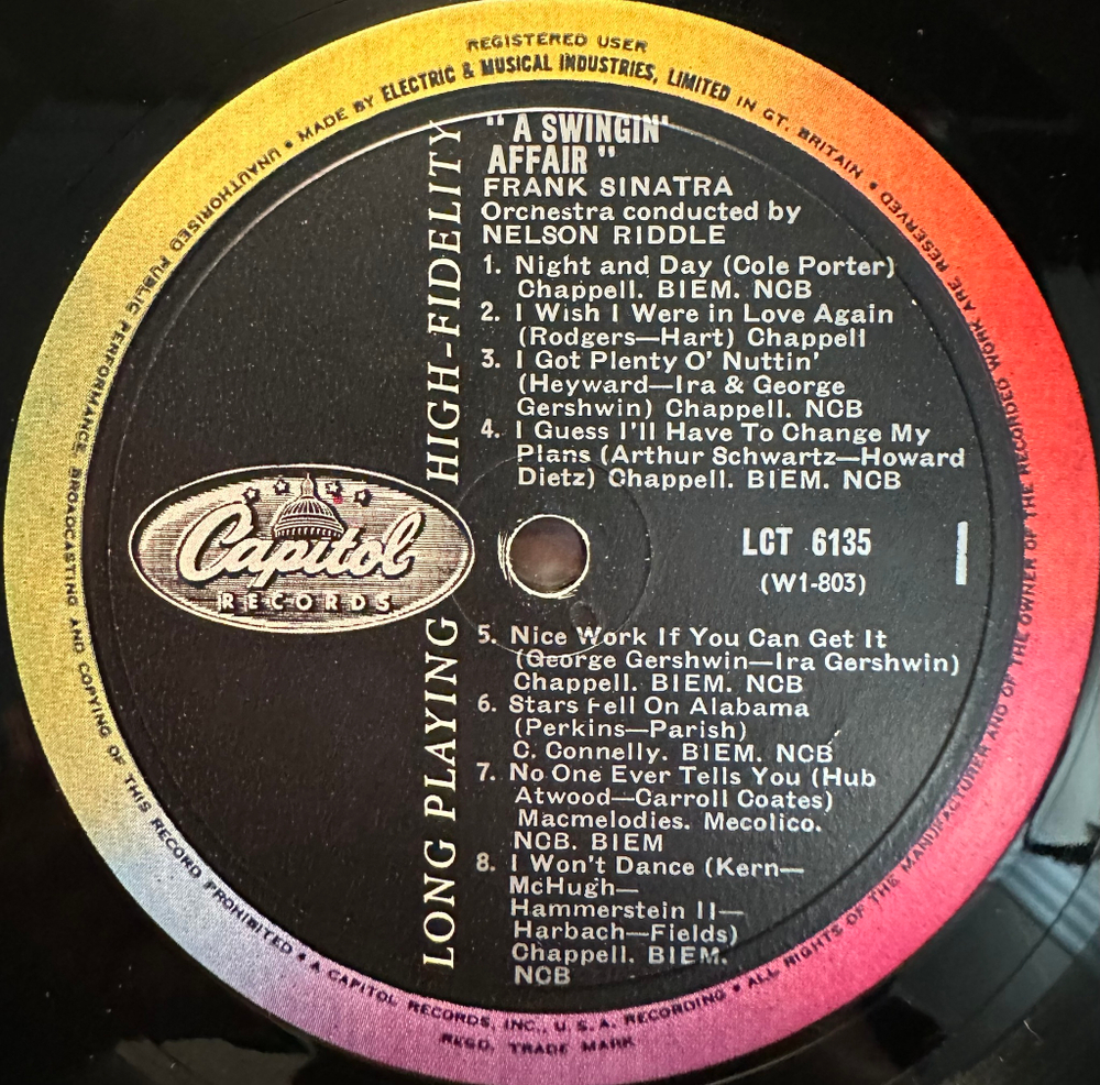 Frank Sinatra - A Swingin' Affair! (Англия 1959г.)