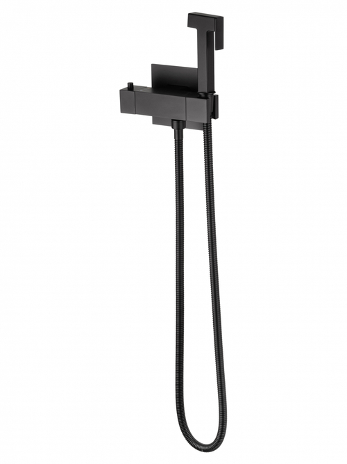 Смеситель с гигиеническим душем и термостатом встраиваемый WONZON & WOGHAND, Черный матовый (WW-88819903-MB)