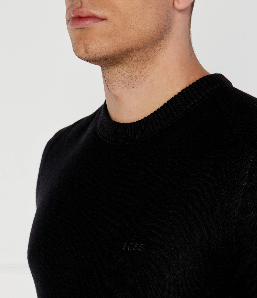 Хлопковый свитер avac_c BOSS ORANGE - черный(50501762)