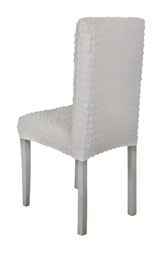 Чехол на стул без оборки со спинкой, цвет Слоновая кость, Набор 2 шт.