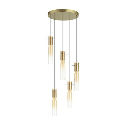 5058/25LA PENDANT ODL24 385 золотой/янтарный/металл/стекло Люстра каскадная LED 5*5W 3000K SCROW