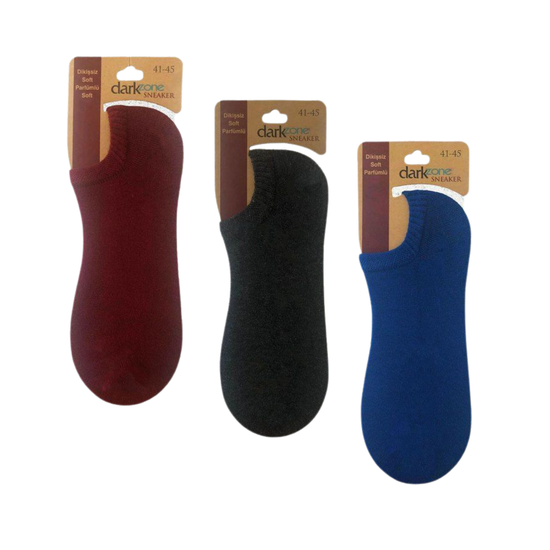 Носки-невидимки мужские набор 3в1 (бордовые, черные, синие) DARKZONE DZCP3108