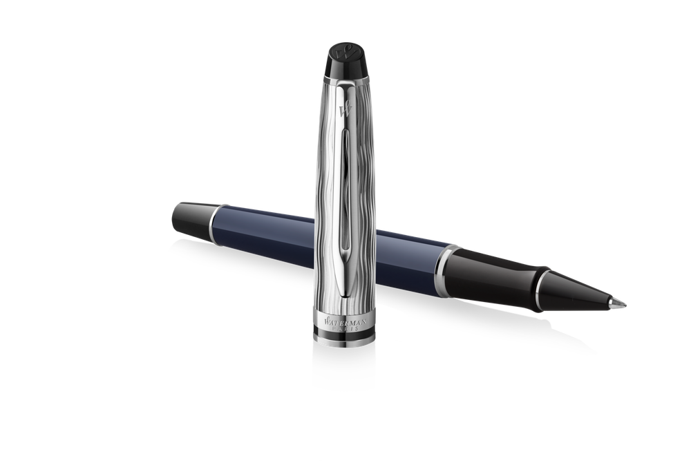 Ручка-роллер Waterman Expert22 SE deluxe Blue CT, цвет: Black, в подарочной упаковке