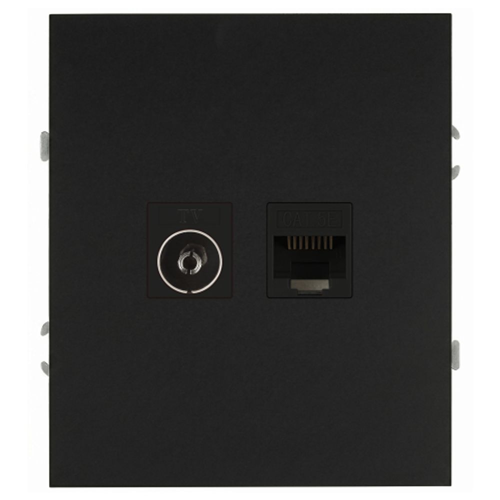 Розетка ЭРА Arktik 16-3110-05 комбинированная RJ45+TV антрацит | Эра Arktik