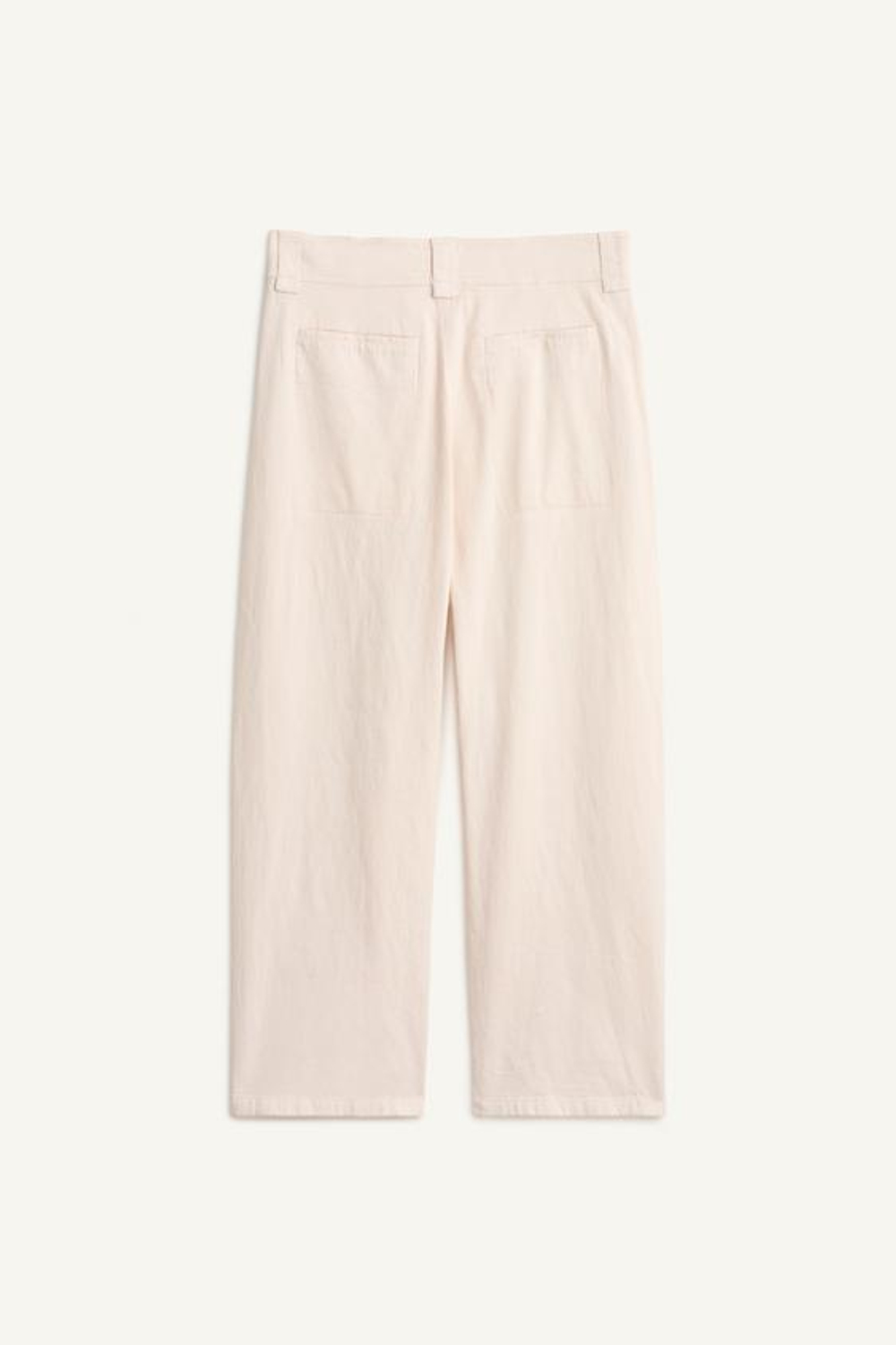 ZARA БРЮКИ ИЗ СМЕСОВОГО ХЛОПКА, ЦВЕТ СЛИВОЧНОГО МАСЛА