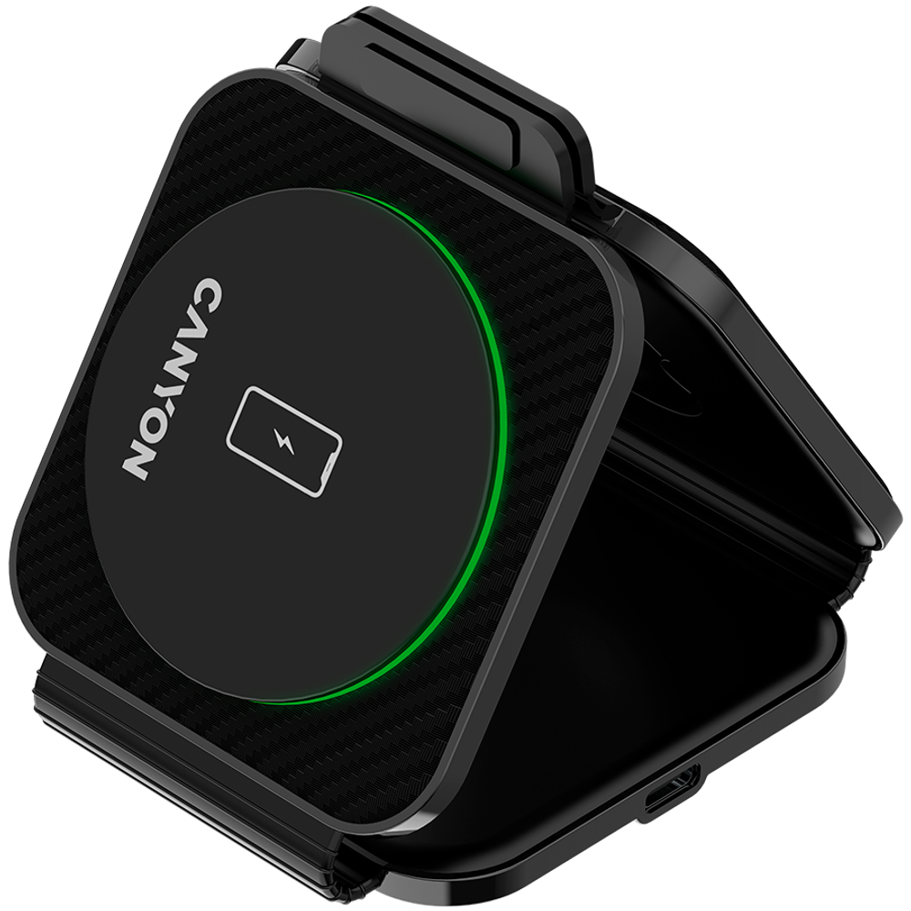 CANYON wireless charger WS-305 15W 3in1 Foldable Black