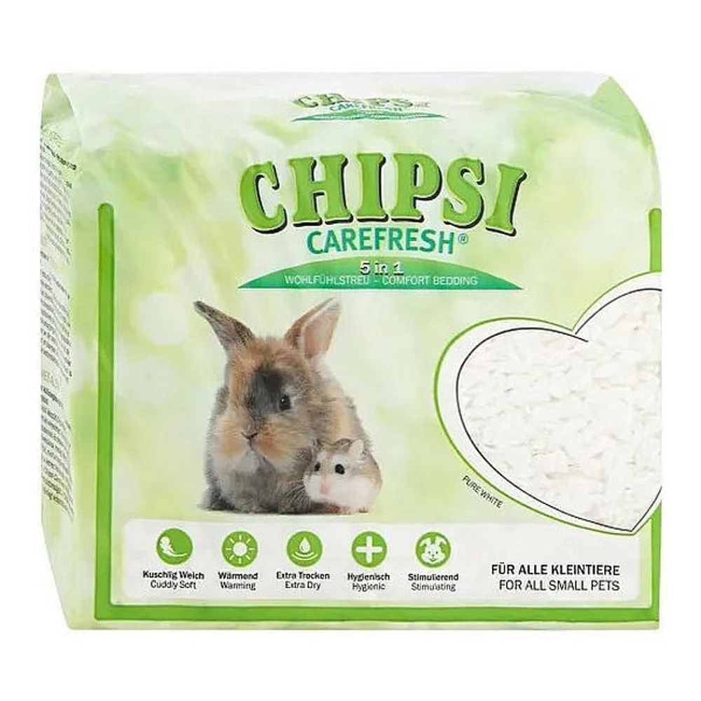CHIPSI CAREFRESH PURE WHITE - наполнитель/подстилка белый д/птиц и мелких домашних животных 5 л