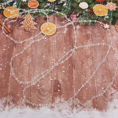 Бусы на ёлку 2,7м «Капельки» d-8/4мм, Перламутр