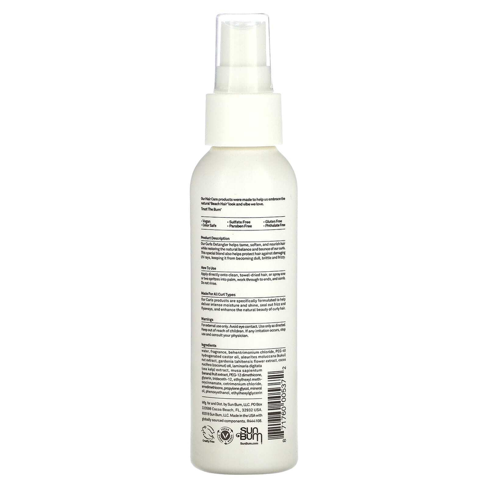 Sun Bum, Detangler, для всех типов локонов, 118 мл (4 жидк. унц.)
