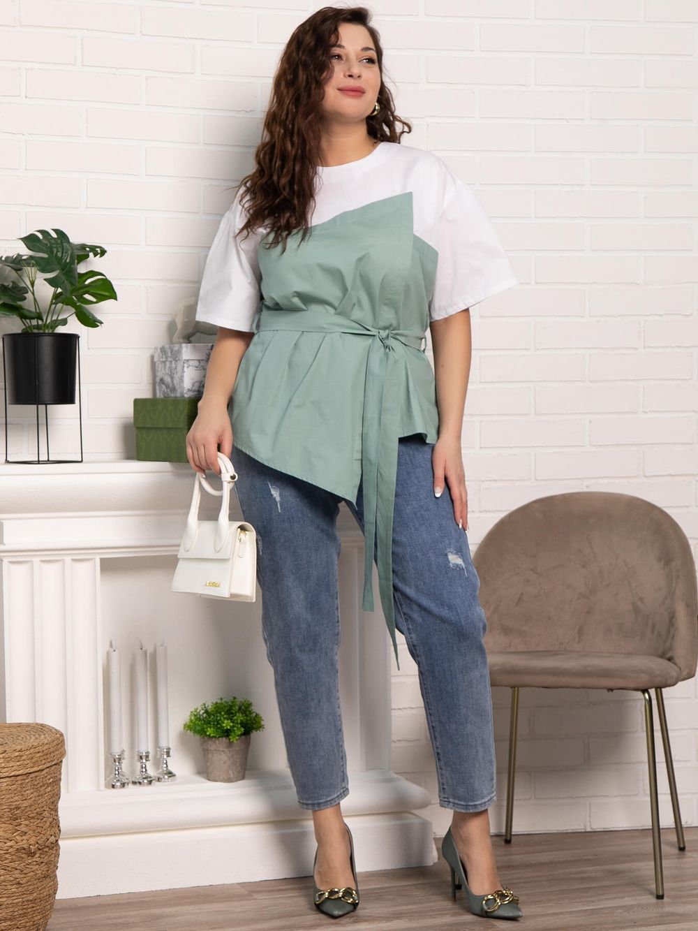 Блуза Альциона (фисташка) Б15255-13М LT Collection