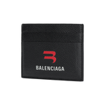 Balenciaga Cash Grained Calfskin Card Holder Men"s Black