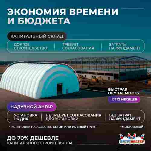 Надувной развлекательный ангар «Гига Фест», 35×20×10 м