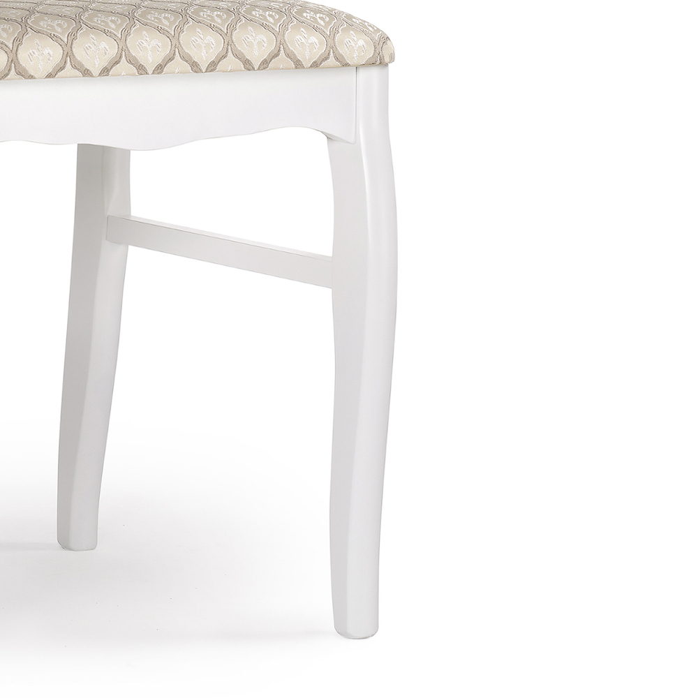 Стул деревянный Woodville Киприан белый, бежевый, ножки белые