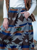 Длинная шерстяная юбка с орнаментом