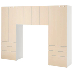 Комбинация для хранения  - SMÅSTAD / PLATSA/ SMАSTAD IKEA/ СМОСТАД/ПЛАТСА ИКЕА, 181х240 см, белый/под беленый дуб