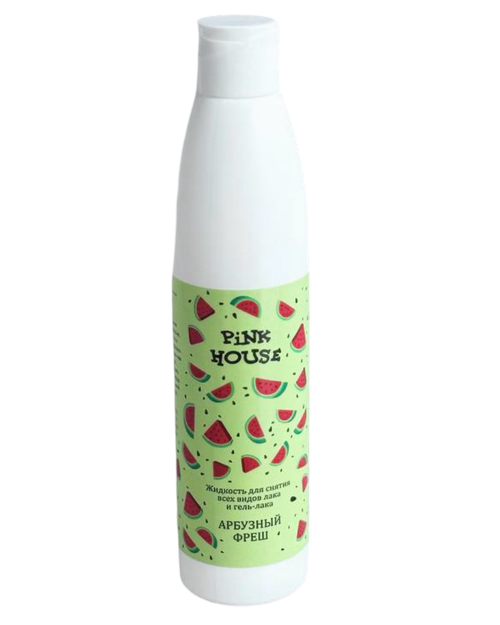 Жидкость для снятия всех видов лака и гель-лака арбузный фреш Pink House, 250 мл