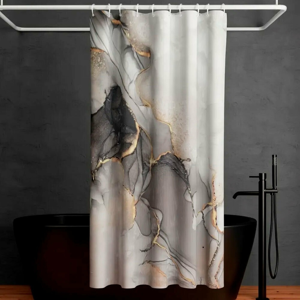 Штора для ванной 180*180см тканевая, HC1135