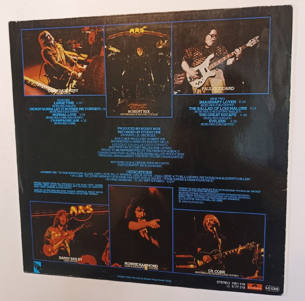 Винтажная виниловая пластинка Atlanta Rhythm Section Champagne Jam (Germany 1978)