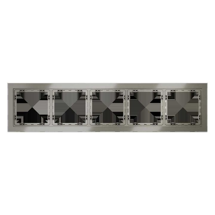 Рамка стеклянная Voltum S70 на 5 постов, (шелк, стекло) VLS110504