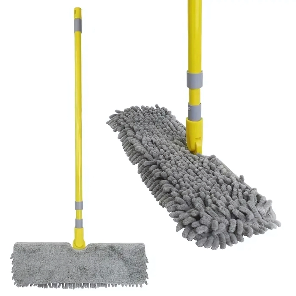 Швабра Флеттер 2-стор.Мамонтенок чистолюб микрофибра бархат+лапша, телескоп.ручкаСер