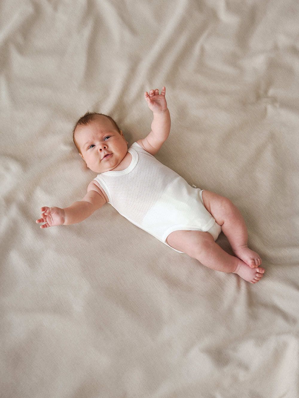 Комплект боди "Молоко/Жемчуг" из ажурного хлопка 0+