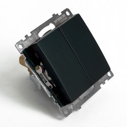 Переключатель двухклавишный без рамки Stekker Катрин 49167