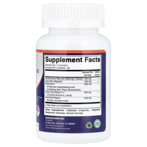 Vitamatic, NAD+, 60 капсул