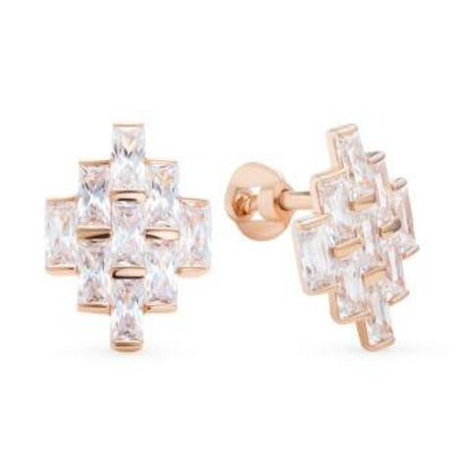 Серьги из золота с фианитами