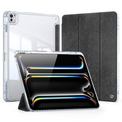Чехол книжка черного цвета от Dux Ducis для Apple iPad Pro 13 с 2024 года, серия Unid Series Case, с держателем Apple Pencil и функцией автоматического перехода в спящий режим