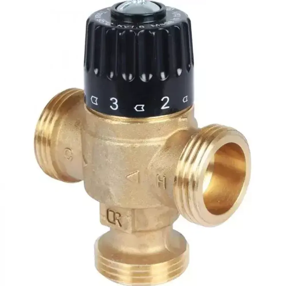 Термостатический смесительный клапан Stout 1 НР 30-65°С KVs 2.3 с центральным смешиванием