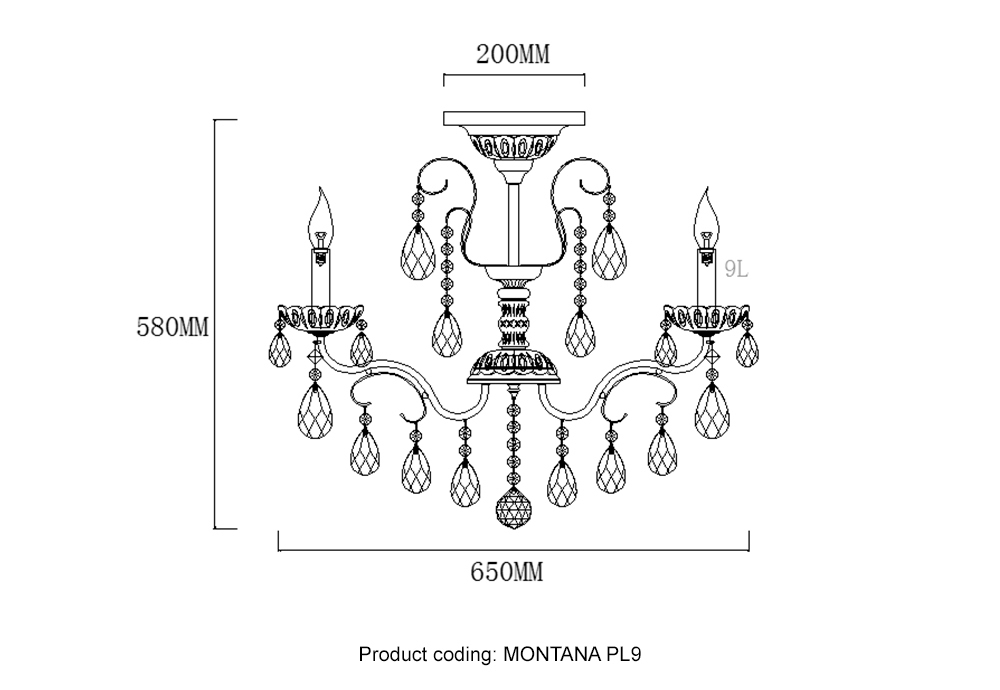 Потолочная люстра Crystal Lux MONTANA PL9