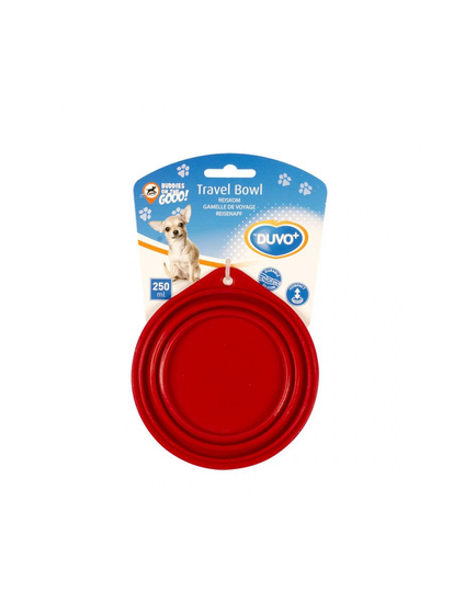 DUVO+ Миска для животных складная силиконовая, красная