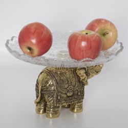 Фруктовница-конфетница Слон индийский - 5 Бронза