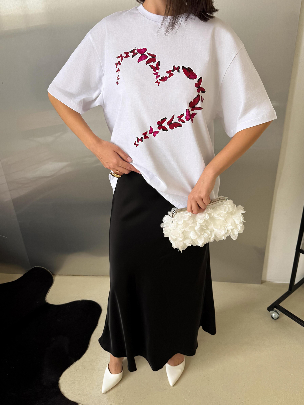 Футболка оверсайз с принтом длинная14