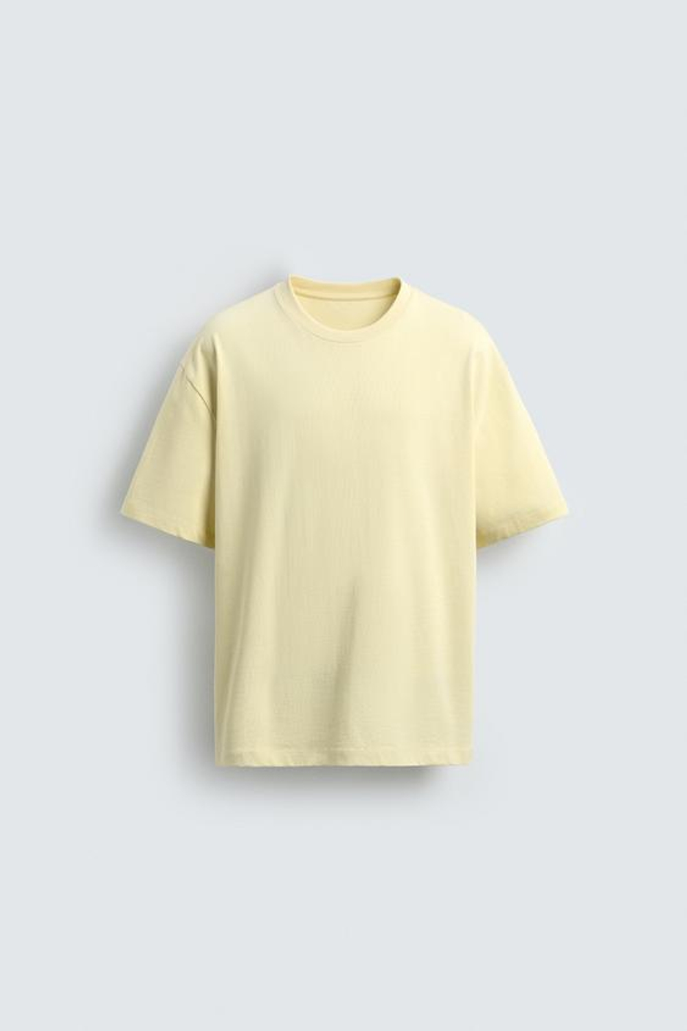ZARA ФУТБОЛКА RELAXED FIT, СВЕТЛО-ЖЕЛТЫЙ