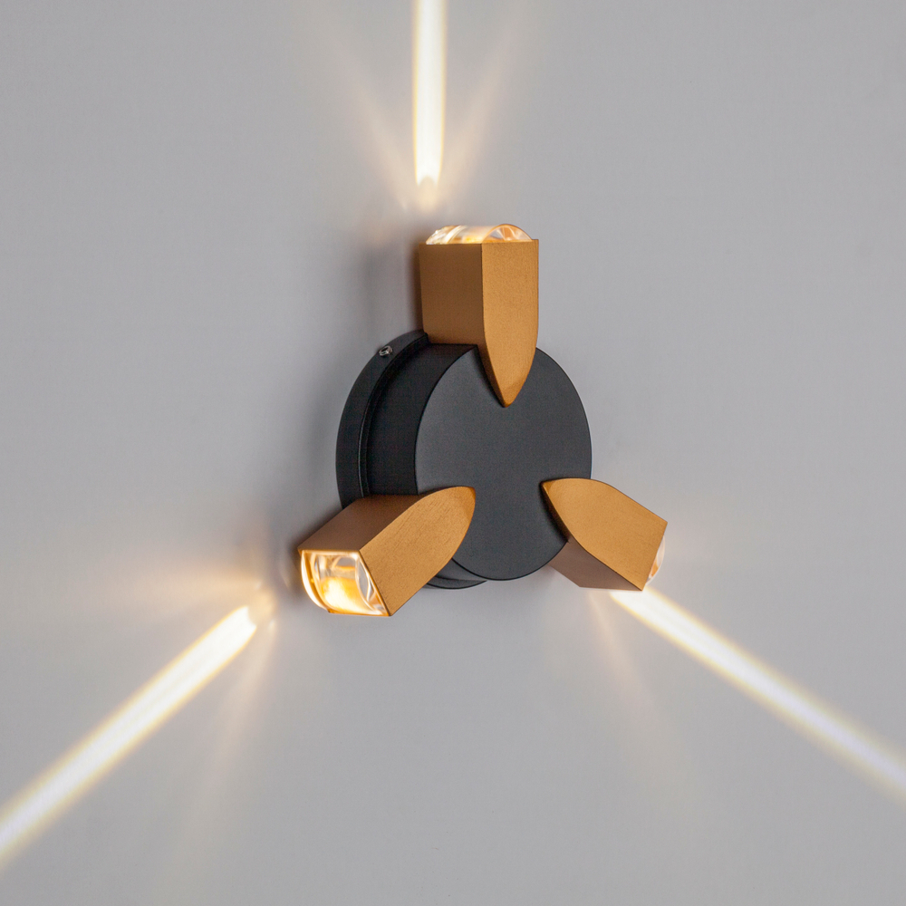 380633 Светильник DITO 3х1W LED 330LM G ЧЕРНЫЙ/ЗОЛОТО 4000K